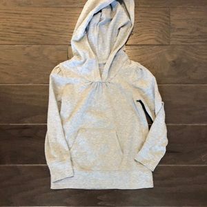 Adorable gray hoodie with sparkling striped